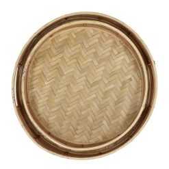 Pomax Plateaux | Osaka - Set/2 Plateaus Ronds - Rotin / Bambou - Dia 35/40 X H 8/8 Cm - Naturel