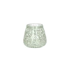 Pomax Photophores / T-Lights | Olaf - Photophore - Verre - Dia 9 X H 9 Cm - Blanc