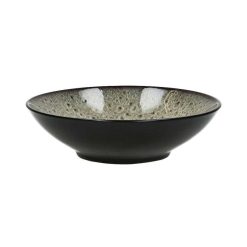 Pomax Vaisselle | Mirha Jasper - Bol A Soupe - Gres - Dia 18,9 X H 5,2 Cm - Noir/Blanc