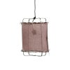 Pomax Suspensions | Grisha - Lampe Suspendue - Lin / Metal - Dia 30 X H 40 Cm - Lavande