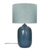 Pomax Lampes De Table | Luz - Lampe De Table - Ceramique / Metal - Dia 33 X H 55,5 Cm - Bleu Glacier