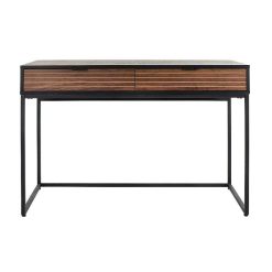 Pomax Consoles | Parigi - Meuble Console - Emballe A Plat - Melamine / Metal - L 120 X W 50 X H 79 Cm - Noyer/Noir