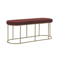 Pomax Bancs | Fitzgerald - Banc Oval - Tissu / Metal - L 107 X W 37 X H 43 Cm - Vin