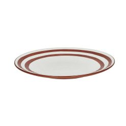 Pomax Vaisselle | Mykonos - Assiette Plate - Porcelaine - Dia 27 X H 2,5 Cm - Rouille