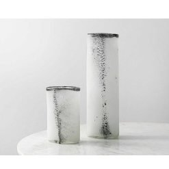 Pomax Vases | Akademi - Vase - Verre - L 13,5 X W 8,5 X H 40,5 Cm - Noir/Blanc