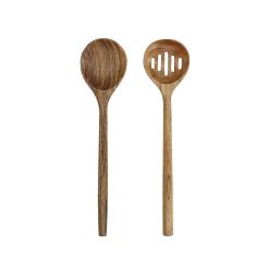 Pomax Couverts De Service | Lex - Set Couverts De Service - Bois D'Acacia - L 34,5 X W 8 X H 2 Cm - Naturel