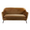 Pomax Canapes | Lusso - Canape 2 Places - Velours / Metal - L 149,5 X W 76 X H 86 Cm - Caramel