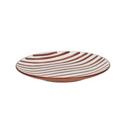 Pomax Vaisselle | Mykonos - Assiette A Dessert - Porcelaine - Dia 20,3 X H 2 Cm - Rouille