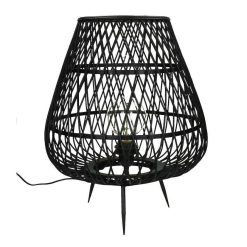 Pomax Lampadaires | Tao - Lampe - Bambou - Dia 38 X H 45 Cm - Noir