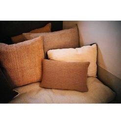 Pomax Coussins | Borders - Coussin - Lin / Velours - L 60 X W 40 Cm - Ivoire