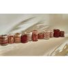 Pomax Photophores / T-Lights | Oray - Photophore - Verre / Tissues Recyclees - Dia 7,7 X H 10 Cm - Mix De Rouges