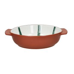 Pomax Saladiers / Plats A Servir | Mykonos - Plat A Four/Bol - Porcelaine - Dia 21 X H 5,5 Cm - Vert