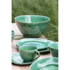 Pomax Vaisselle | Treille - Assiette Plate - Gres - Dia 27,5 X H 3 Cm - Vert