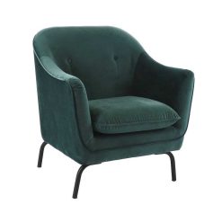 Pomax Canapes | Lusso - Fauteuil - Velours / Metal - L 80 X W 76 X H 86 Cm - Gris Vert