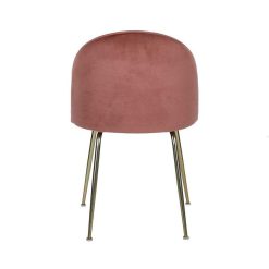 Pomax Chaises | Norah - Chaise - Tissu / Metal - L 47 X W 54 X H 77 Cm - Poudre Rose