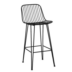 Pomax Chaises De Bar | Ombra - Chaise De Bar - Metal - L 40 X W 42 X H 90 Cm - Noir