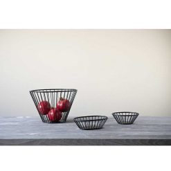 Pomax Saladiers / Plats A Servir | Rail - Bol De Fruits - Metal - Dia 30 X H 20 Cm - Noir