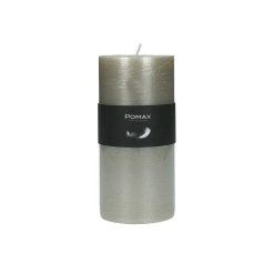 Pomax Bougies | Candle - Bougie - Cire De Paraffine - Dia 7 X H 14 Cm - Argent