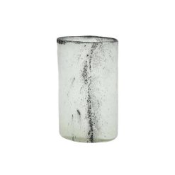 Pomax Vases | Akademi - Vase - Verre - L 13,5 X W 8,5 X H 20,5 Cm - Noir/Blanc