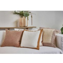 Pomax Coussins | Saint-Tropez - Coussin - Lin / Coton - L 60 X W 60 Cm - Rouille