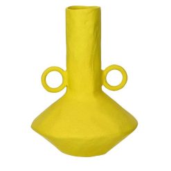 Pomax Vases | Trulli - Vase - Aluminium - L 22 X W 20,5 X H 28,5 Cm - Jaune