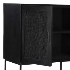 Pomax Armoires | Angela - Armoire - Bois De Mangier / Metal - L 80 X W 40 X H 125 Cm - Noir