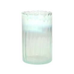 Pomax Photophores / T-Lights | Ao - Photophore - Verre - Dia 12 X H 19 Cm - Blanc