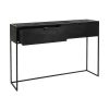 Pomax Consoles | Eszential - Meuble Console Avec 2 Tiroirs - Metal / Bois De Sapin - L 120 X W 30 X H 80 Cm - Noir