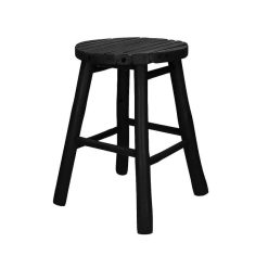 Pomax Tabourets | Cay Tre - Tabouret - Bambou - Dia 30,5 X H 44 Cm - Noir