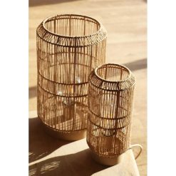 Pomax Lampes De Table | Casita - Lampe De Table - Corde / Metal - Dia 13,5 X H 31 Cm - Naturel