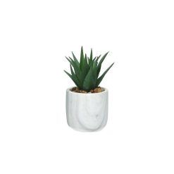 Pomax Plantes | Marmura - Plante Artificielle/ Purpre - Synthetique / Ciment - Dia 8 X H 16 Cm - Vert