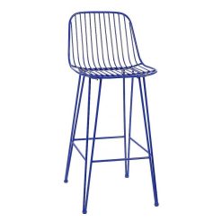 Pomax Chaises De Bar | Ombra - Chaise De Bar - Metal - L 40 X W 42 X H 90 Cm - Bleu