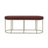 Pomax Bancs | Fitzgerald - Banc Oval - Tissu / Metal - L 107 X W 37 X H 43 Cm - Vin