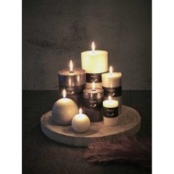 Pomax Bougies | Candle - Bougie - Cire De Paraffine - Dia 7 X H 14 Cm - Lin