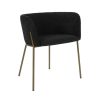 Pomax Chaises | Polka - Chaise - Velours / Metal - L 52 X W 59 X H 68 Cm - Noir