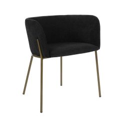 Pomax Chaises | Polka - Chaise - Velours / Metal - L 52 X W 59 X H 68 Cm - Noir