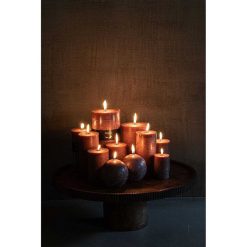 Pomax Bougies | Candle - Bougie - Cire De Paraffine - Dia 7 X H 14 Cm - Noisette