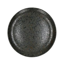 Pomax Vaisselle | Basalt - Assiette A Dessert - Gres - Dia 21,5 X H 2,1 Cm - Noir