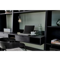 Pomax Etageres | Orlando - Etagere Bureau - Mdf - L 100 X W 45 X H 185 Cm - Noir