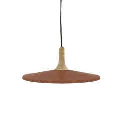 Pomax Suspensions | Brampton - Lampe Suspendue - Metal / Bois De Manguier - Dia 40 X H 13 Cm - Cannelle