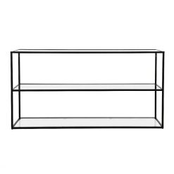 Pomax Etageres Murales | Eszential - Etagere - Metal / Verre - L 120 X W 30 X H 60 Cm - Noir