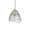 Pomax Suspensions | Trix - Lampe Suspendue - Metal / Rotin - Dia 30 X H 28 - Naturel/Noir