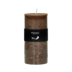 Pomax Bougies | Candle - Bougie - Cire De Paraffine - Dia 7 X H 14 Cm - Noisette