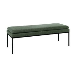 Pomax Bancs | Gallet - Banc - Polyester / Metal - L 122 X W 46 X H 43 Cm - Vert Fonce