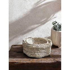 Pomax Bols & Paniers | Campo - Set/3 Paniers - Palmier / Canne - Dia 20/25/32 X H 13 Cm - Naturel