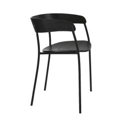 Pomax Chaises | Oscar - Chaise - Contre-Plaque / Metal - L 52 X W 58 X H 71 Cm - Noir