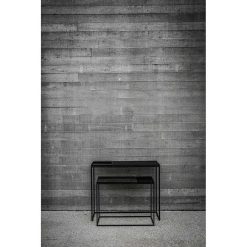 Pomax Consoles | Sharon - Set/2 Meubles Console - Bois De Sapin / Metal - L 100/80 X W 30 X H 80/60 Cm - Noir