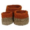 Pomax Bols & Paniers | Nourio - Set/3 Paniers - Jute - Dia 22/27/32 X H 22/27/32 Cm - Orange