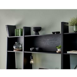 Pomax Etageres | Orlando - Etagere Bureau - Mdf - L 100 X W 45 X H 185 Cm - Noir