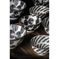 Pomax Vaisselle | Alto - Bol A Soupe - Porcelaine - Dia 15 X H 7 Cm - Noir/Blanc